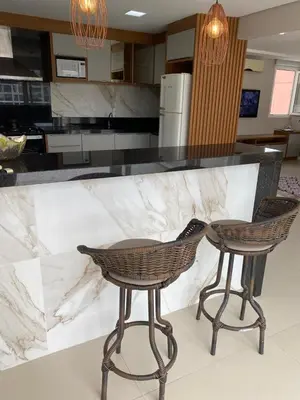 A cozinha ou kitchenette de Cobertura duplex a 250m da praia de Bombas SC