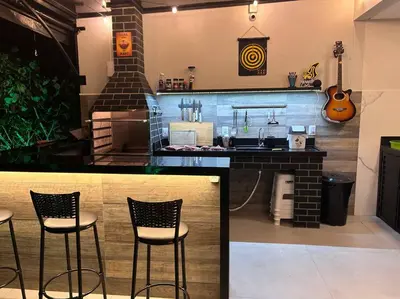 A cozinha ou kitchenette de Vista do Mangue suíte c Banheira Próximo do mar