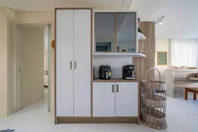 A cozinha ou kitchenette de 4 Suítes Frente Mar Praia da Lagoinha