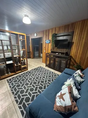 Uma área de estar em Casa Mar Azul