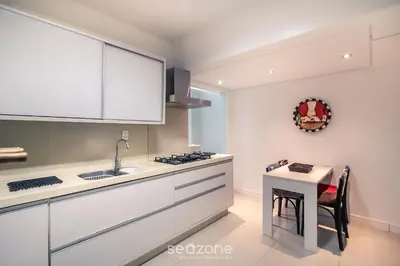 A cozinha ou kitchenette de Apto 3Q c/ churrasqueira a 170m da Praia TSF1302
