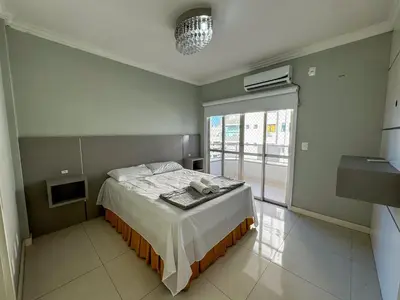 Uma cama ou camas num quarto em Apartamento Vista mar
