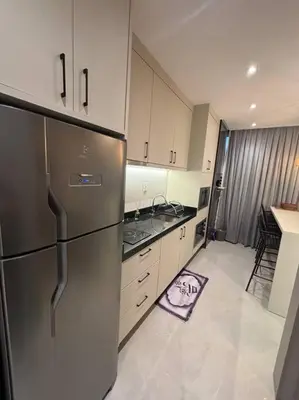 A cozinha ou kitchenette de Apto com piscina aquecida perto do mar