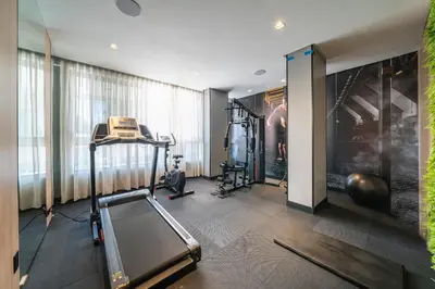 O centro de fitness e/ou as comodidades de fitness de Elegance Apartamentos 1 quarto para 4 pessoas em Bombinhas