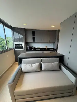 A cozinha ou kitchenette de Elegance Apartamentos 1 quarto para 4 pessoas em Bombinhas