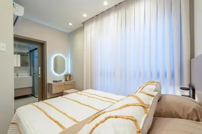 Uma cama ou camas num quarto em East Wind 202 - Vista Mar em Mariscal