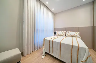 Uma cama ou camas num quarto em East Wind 202 - Vista Mar em Mariscal