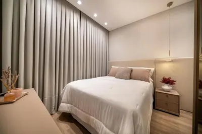 Uma cama ou camas num quarto em East Wind 202 - Vista Mar em Mariscal