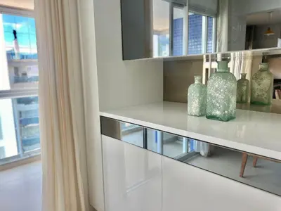 A cozinha ou kitchenette de Conforto! Apto com piscina no condomínio! PJ03I