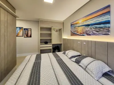 Uma cama ou camas num quarto em MDM-301 Moderno Dpto frente a la playa de Palmas