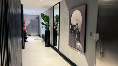 A planta de Charmoso apartamento 2 quartos 2 cuadras do mar Itapema