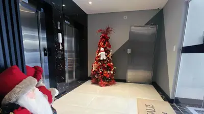 A planta de Charmoso apartamento 2 quartos 2 cuadras do mar Itapema