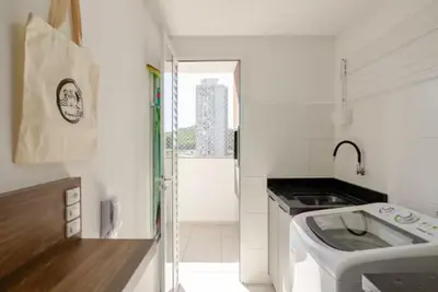 A cozinha ou kitchenette de RiNay Sol e Mar Itapema