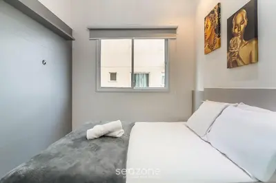 A planta de Apartamento c/ Churrasqueira 600m da Praia ETP1002