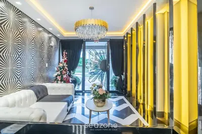 A planta de Apartamento c/ Churrasqueira 600m da Praia ETP1002