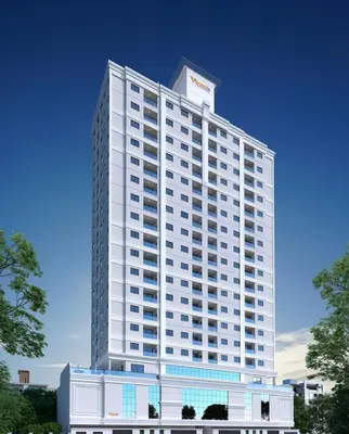 O edifício onde o apartamento está situado