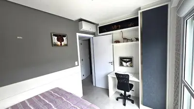 Uma cama ou camas num quarto em Sua temporada dos sonhos na praia de Palmas