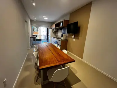 A cozinha ou kitchenette de Cobertura Duplex com vista para o Mar de Bombinhas