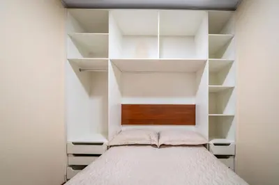 Uma cama ou camas num quarto em #20-T - (Refúgio e Mar) Hospedagem em Canto Grande, Bombinhas