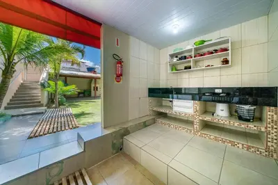 A cozinha ou kitchenette de #03A-M - (Refúgio e Mar) Hospedagem em Canto Grande, Bombinhas