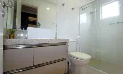 Uma casa de banho em 1065 Excelente Apto com vista para o mar-Bombinhas