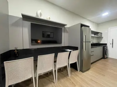 A cozinha ou kitchenette de B256 - Apto para 04 pessoas com piscina vista mar