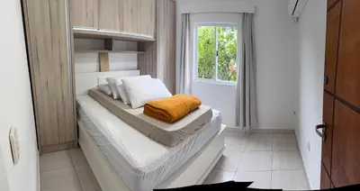 Uma cama ou camas num quarto em Lindo Apto 3 Quartos Solar das Bromelias