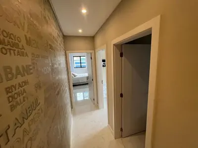 A planta de Apto com 3 suites na quadra do mar em Meia Praia Itapema