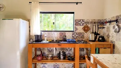 A cozinha ou kitchenette de ROD_02 Monoambiente confotable para parejas
