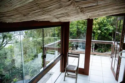 Uma varanda ou terraço em Apartamento Família