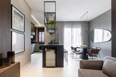 A cozinha ou kitchenette de Apto novo e confortável em Canto Grande, Bombinhas