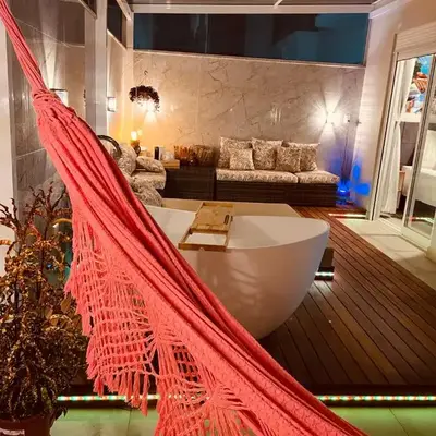 Apartamento Exclusivo a 600m da Praia de Palmas Piscina Banheira de Imersão aquecida rede