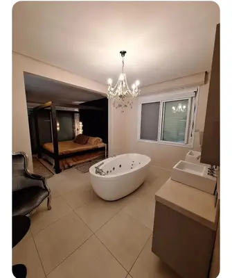 Uma casa de banho em Apartamento lindo de Frente para o Mar