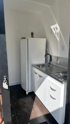 A planta de House Box 01 a 950 mt do mar, ar- condicionado, TV smart, cozinha privativa