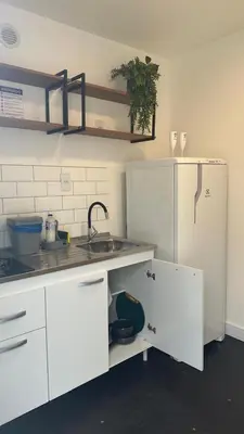 A planta de House Box 01 a 950 mt do mar, ar- condicionado, TV smart, cozinha privativa