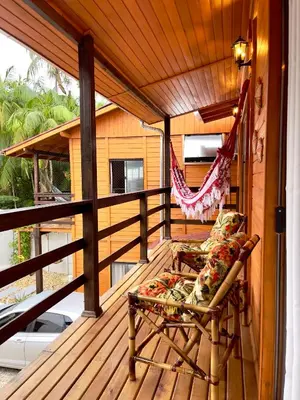 Uma varanda ou terraço em Casa com 2 quartos Recanto Praia das Vieiras - Porto Belo