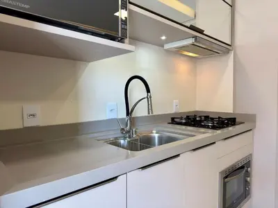 A cozinha ou kitchenette de Sea view apartment with 3 bedrooms and garage