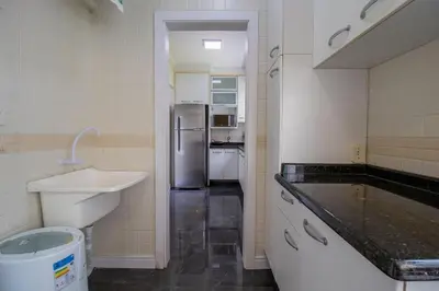 A cozinha ou kitchenette de DCA11 - Quadra do Mar, Churrasqueira, 3 Quartos