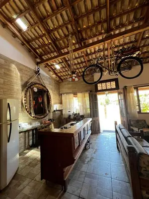 A cozinha ou kitchenette de Casa Praia de Bombas 6 Pessoas - Casa Bicicleta