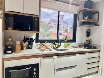 A cozinha ou kitchenette de Perfeito! Apto estiloso em Palmas - NI01I