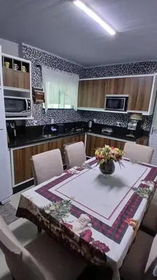 A cozinha ou kitchenette de Casa completa a 15 cuadras de la playa