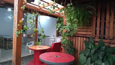 Uma varanda ou terraço em Ótima Casa em Itapema SC