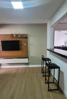 A cozinha ou kitchenette de Casa da Sil com garagem, ar, wifi, perto Expocentro