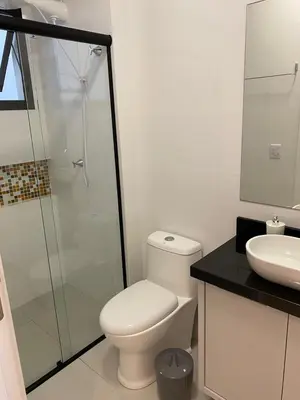 Uma casa de banho em Apto 3 quartos a 70 metros da praia de Palmas SC