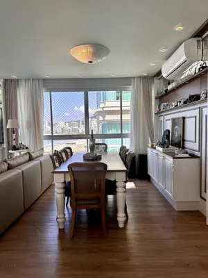 A cozinha ou kitchenette de Pé na Areia Luxo Itapema Apto