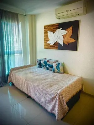Uma cama ou camas num quarto em Summer Beach 300 mt da praia com amplo lazer e mobília nova