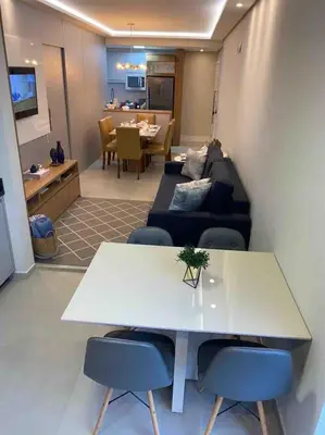 Uma área de estar em Apart Luxo Palmas Beach 200m com garagem