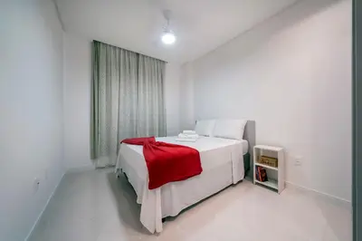 Uma cama ou camas num quarto em Confortável e Novo Próx. Praia - Porto Belo PX5674