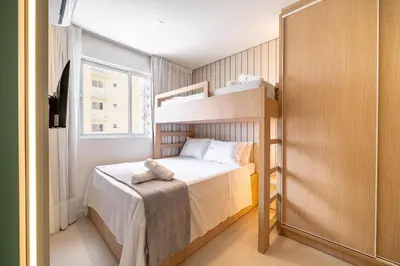 Uma cama ou camas num quarto em Achei Itapema • 1003B, Mirante das Oliveiras