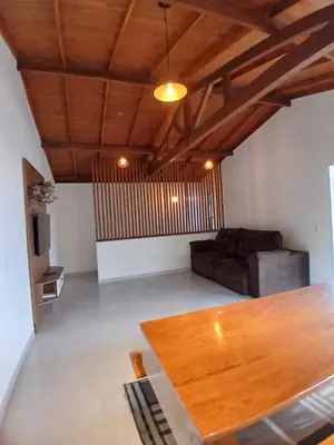 Uma área de estar em Casa Mar a Vista